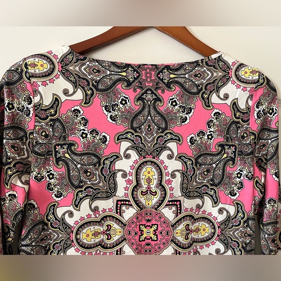 Charter Club Elegant Patterned 3/4 Sleeve Blouse Women’s Petite Small - Picture 3 of 14